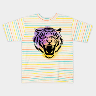 Tigers Purple & Gold (Water Color) Kids T-Shirt