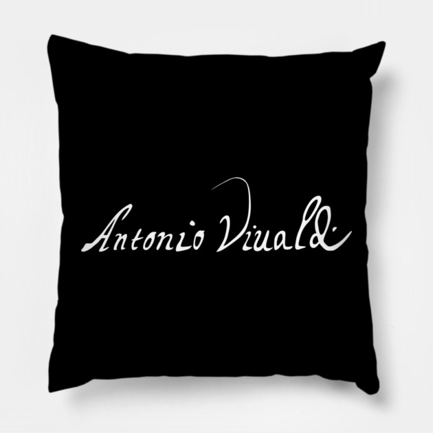 Signature of Antonio Vivaldi, Baroque Composer Pillow by TuncGK