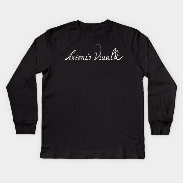 Signature of Antonio Vivaldi, Baroque Composer Kids Long Sleeve T-Shirt by TuncGK