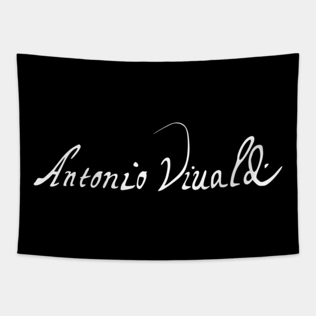 Signature of Antonio Vivaldi, Baroque Composer Tapestry by TuncGK