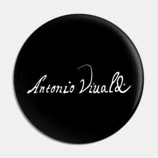 Signature of Antonio Vivaldi, Baroque Composer Pin