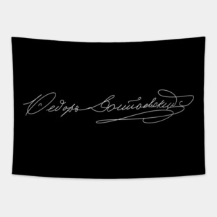 Signature of Fyodor Dostoevsky, Russian Novelist Tapestry