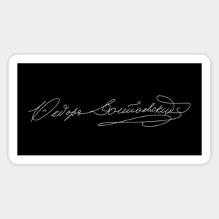 Signature of Fyodor Dostoevsky, Russian Novelist Sticker