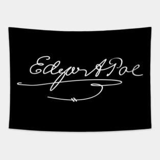 Signature of Edgar Allan Poe, Master of Gothic Literature Tapestry