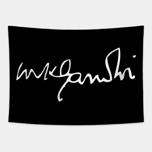 Signature of Mahatma Gandhi, Leader of Indian Independence Tapestry by TuncGK
