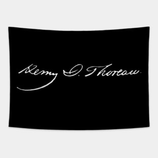 Signature of Henry David Thoreau, American Transcendentalist Tapestry