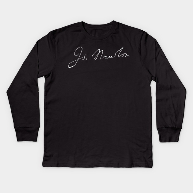 Signature of Isaac Newton, Physicist and Mathematician Kids Long Sleeve T-Shirt by TuncGK