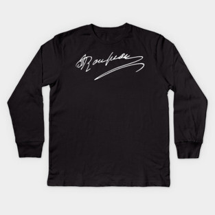 Signature of Jean-Jacques Rousseau, Philosopher of the Enlightenment Kids Long Sleeve T-Shirt