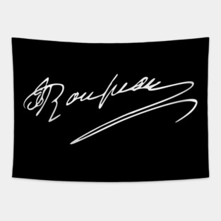 Signature of Jean-Jacques Rousseau, Philosopher of the Enlightenment Tapestry