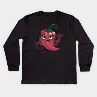 Grumpy Chili Pepper Kids Long Sleeve T-Shirt