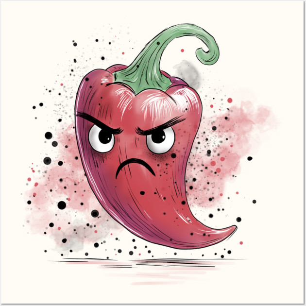 Grumpy Chili Pepper Wall Art by H. R. Sinclair