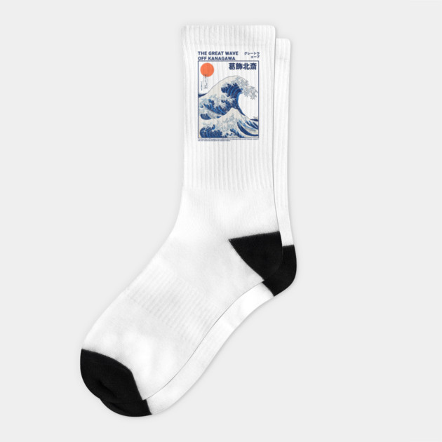 The Great Wave Off Kanagawa – Hokusai Inspired Art Socks by Designed By Marty