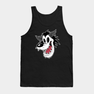 Big Bad Wolf Head Vintage Cartoon Tank Top