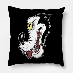 Big Bad Wolf Vintage Rubber Hose cartoon Pillow