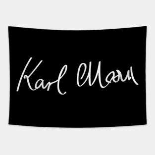 Signature of Karl Marx, Philosopher and Father of Communism Tapestry