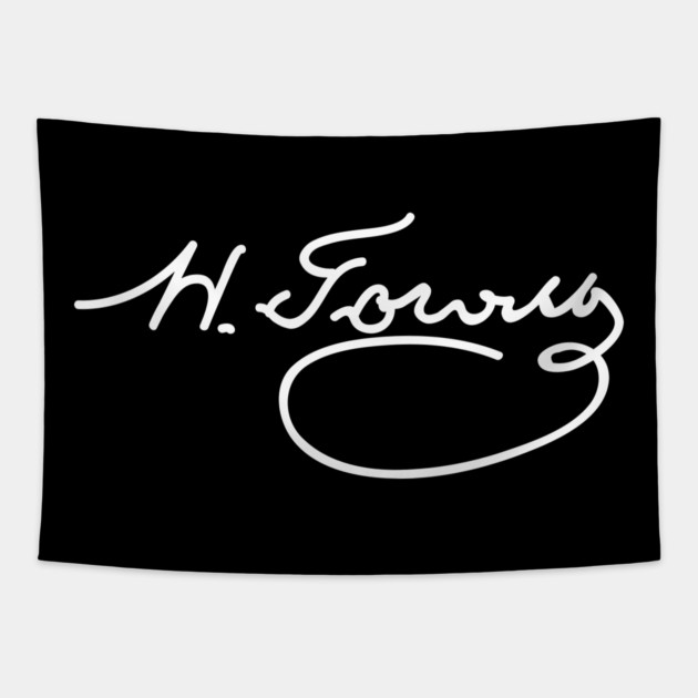 Signature of Nikolai Gogol, Russian Writer of Satire Tapestry by TuncGK