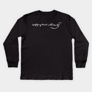 Signature of Wolfgang Amadeus Mozart, Classical Composer Kids Long Sleeve T-Shirt