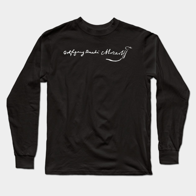 Signature of Wolfgang Amadeus Mozart, Classical Composer Long Sleeve T-Shirt by TuncGK