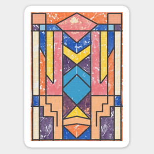 Abstract Geometrical Distressed Art Sticker
