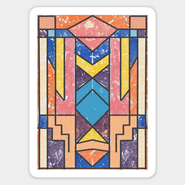 Abstract Geometrical Distressed Art Sticker by The WYLD Tribe