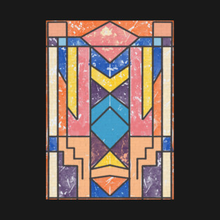 Abstract Geometrical Distressed Art T-Shirt