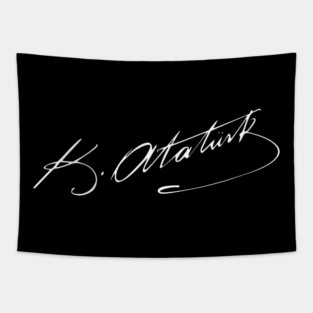 Signature of Mustafa Kemal Atatürk, Founder of Modern Turkey Tapestry
