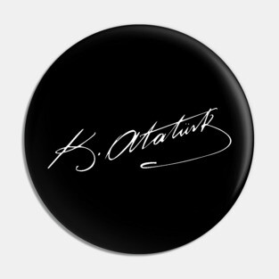 Signature of Mustafa Kemal Atatürk, Founder of Modern Turkey Pin