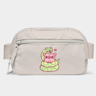 Cute Snake Curl Around An Anxious Pig Bag