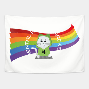 Mental Health Hackers Pride Logo Tapestry