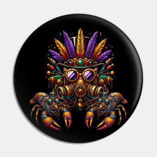 Steampunk Mardi Gras Pin