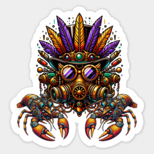 Steampunk Mardi Gras Sticker