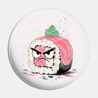 Grumpy Sushi Pin