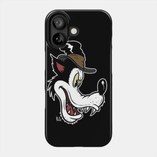 Big Bad Wolf with Hat Vintage Rubber Hose cartoon Phone Case