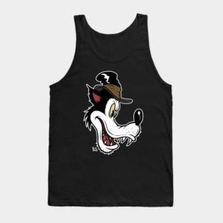 Big Bad Wolf with Hat Vintage Rubber Hose cartoon Tank Top