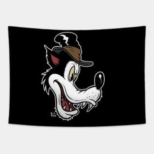 Big Bad Wolf with Hat Vintage Rubber Hose cartoon Tapestry