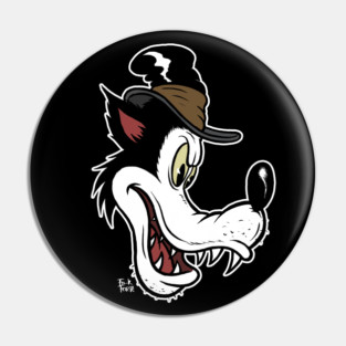 Big Bad Wolf with Hat Vintage Rubber Hose cartoon Pin