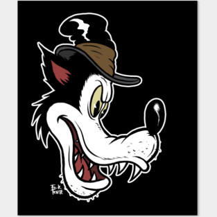 Big Bad Wolf with Hat Vintage Rubber Hose cartoon Posters and Art