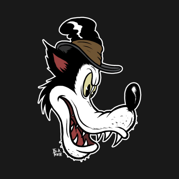 Big Bad Wolf with Hat Vintage Rubber Hose cartoon by AtomicMadhouse