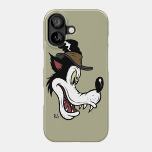 Big Bad Wolf with Hat Vintage Rubber Hose cartoon Phone Case