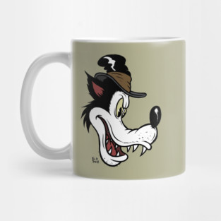 Big Bad Wolf with Hat Vintage Rubber Hose cartoon Mug