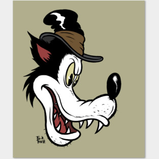 Big Bad Wolf with Hat Vintage Rubber Hose cartoon Posters and Art