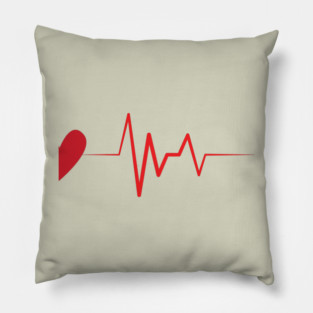 Couples Matching Heartbeat 2nd Half Heart Pillow