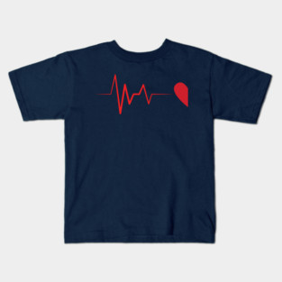 Couples Matching Heartbeat 1st Half Heart Kids T-Shirt