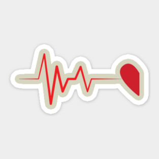 Couples Matching Heartbeat 1st Half Heart Sticker