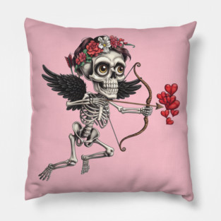 A Skull's Journey with an Arrow Loves Pillow