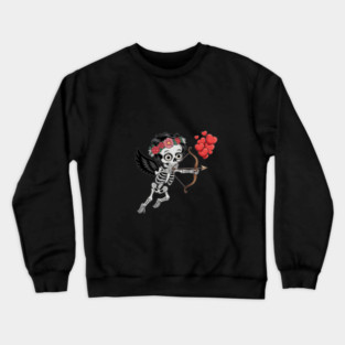 Skull Head Ring Flowers  Arrow Love Crewneck Sweatshirt
