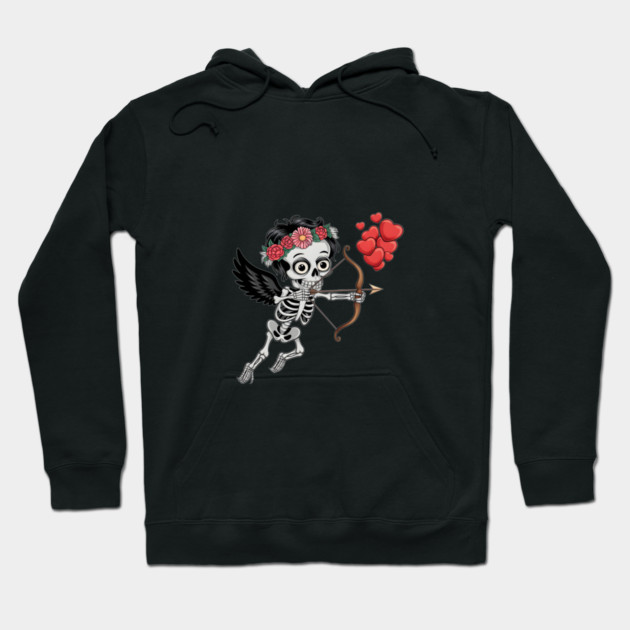 Skull Head Ring Flowers  Arrow Love Hoodie by animegirlnft
