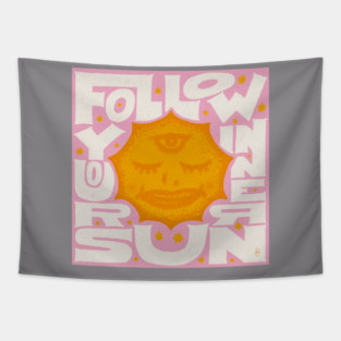 Hand Lettering - Follow Your Inner Sun Tapestry