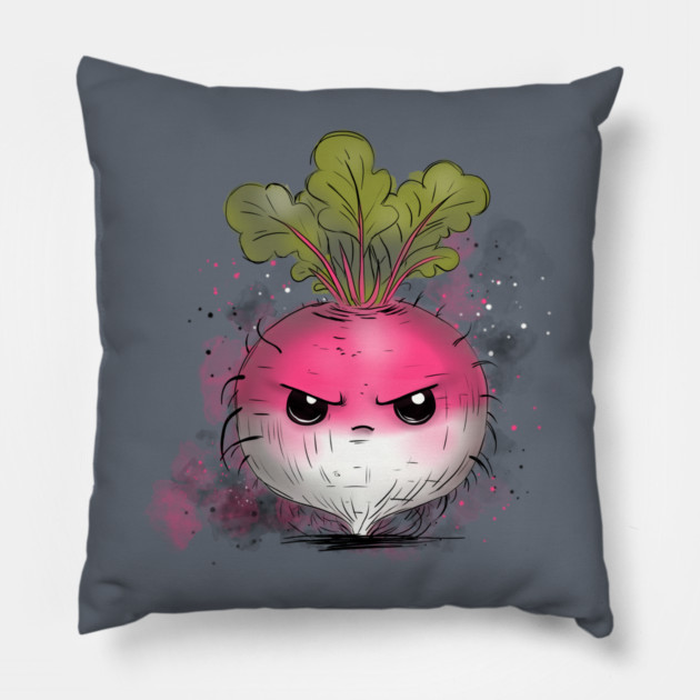 Grumpy Radish Pillow by H. R. Sinclair