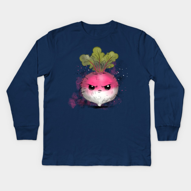 Grumpy Radish Kids Long Sleeve T-Shirt by H. R. Sinclair